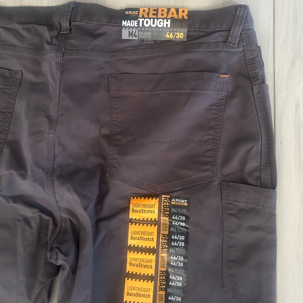 Ariat Rebar M4 Made Tough Dura Stretch Relaxed Straight Leg Size 46 x 30 - Picture 7 of 8